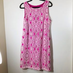 Badgley Mischka Pink and White Floral Dress